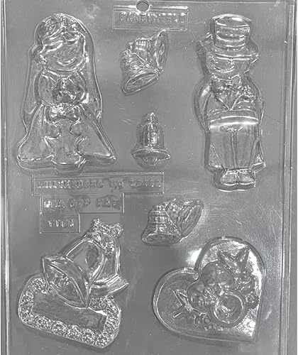 Surtido de boda Molde de caramelo de chocolate Novia Novio Campanas Corazón Surtido de boda Molde de caramelo de chocolate