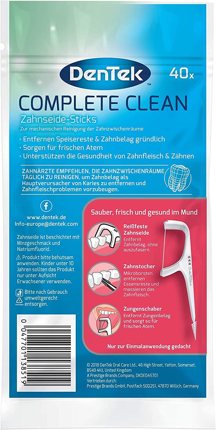 10x DenTek Complete Clean Zahnseide Sticks