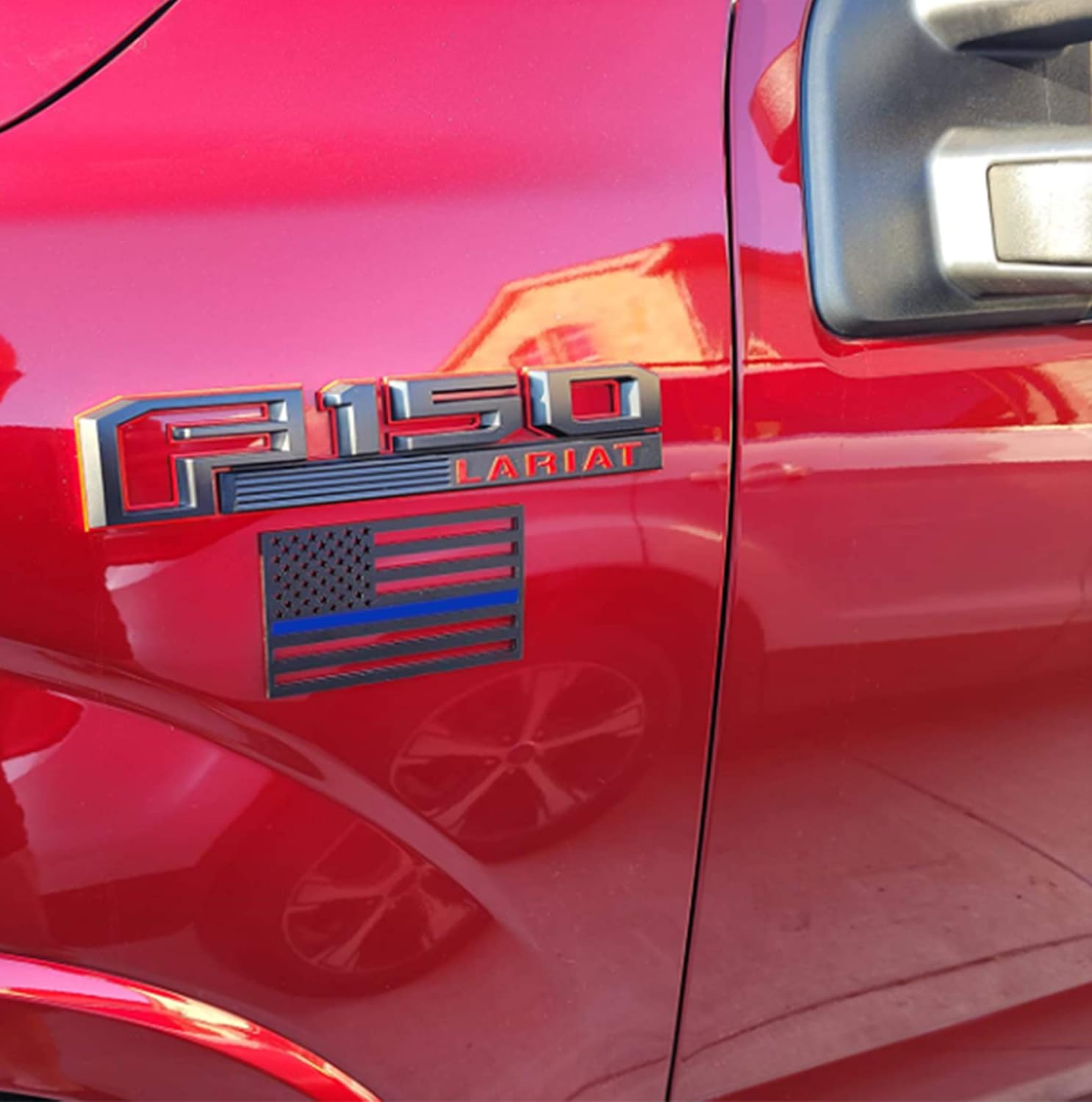 American Flag Emblem Decal Cut-Out,Thickness 3 mm,for Car, Truck or SUV ,5"x3" (Blue)
