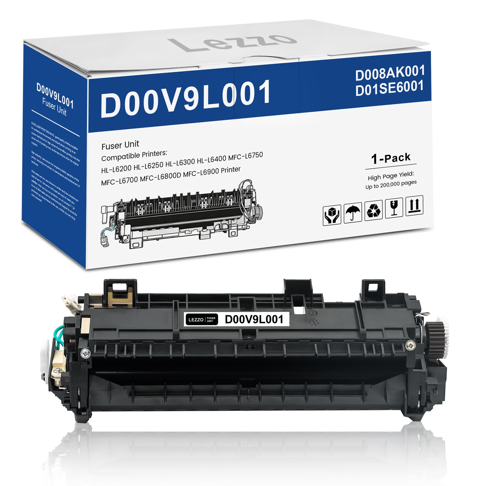 D00V9L001 Fuser Replacement for Brother D00V9L001 D008AK001 D01SE6001 Fuser Unit (110V / 120V)
