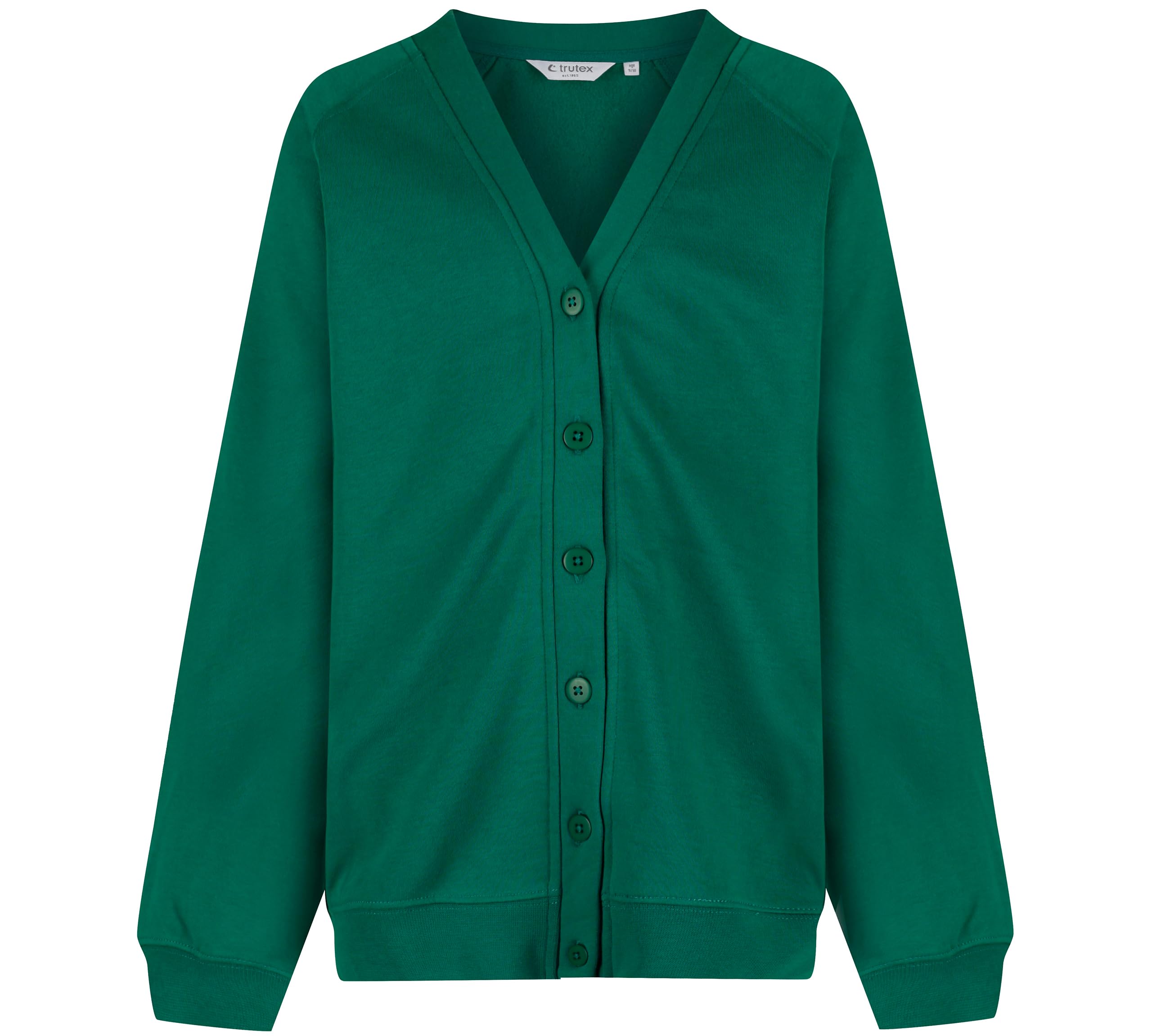 Trutex Limited Unisex Cardigan, Green (Emerald), 9-10 Years (Manufacturer Size: 25-27" Chest)