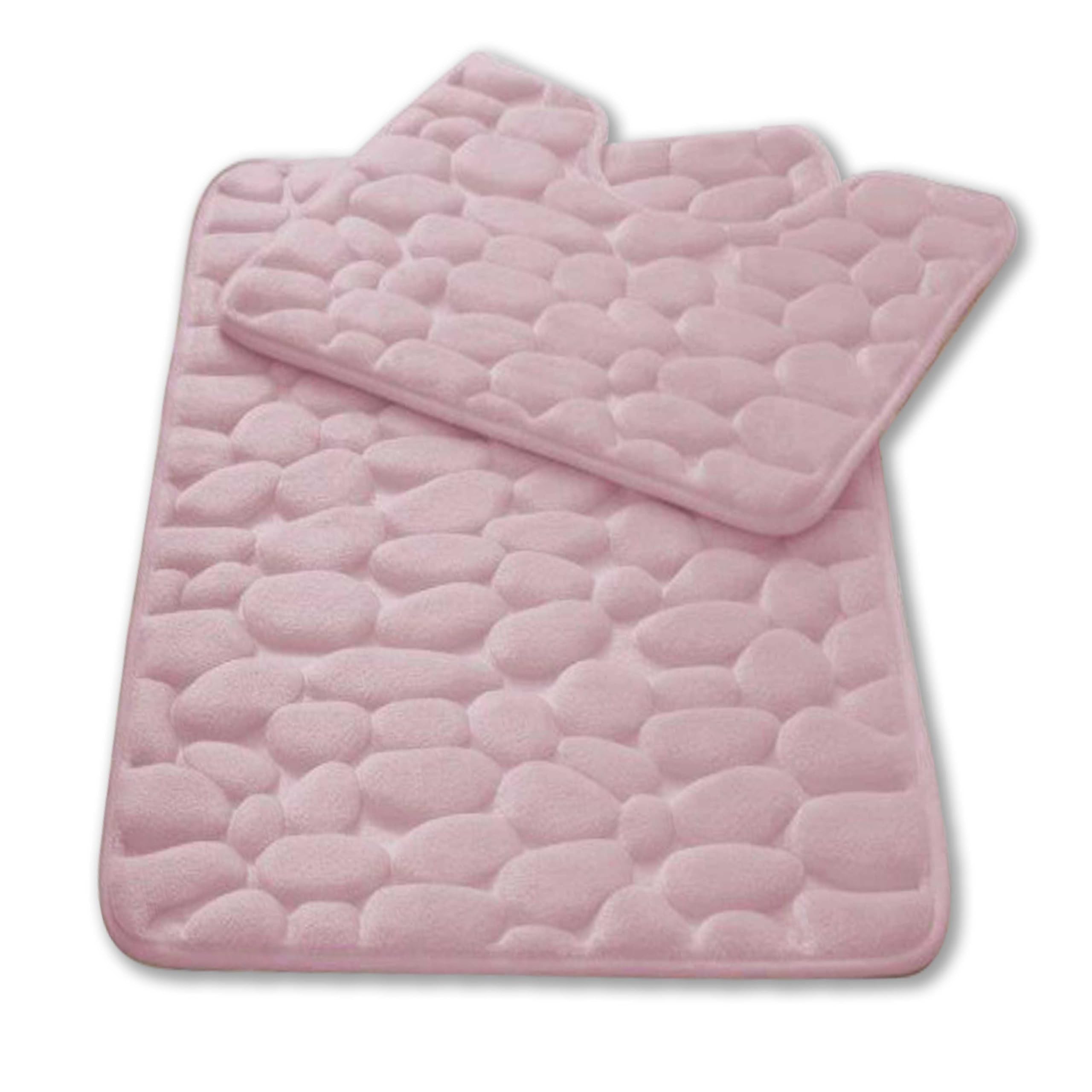 GC GAVENO CAVAILIA 2 Pieces Memory Foam Bath & Pedestal Mat Set, Blush Pink — image 1