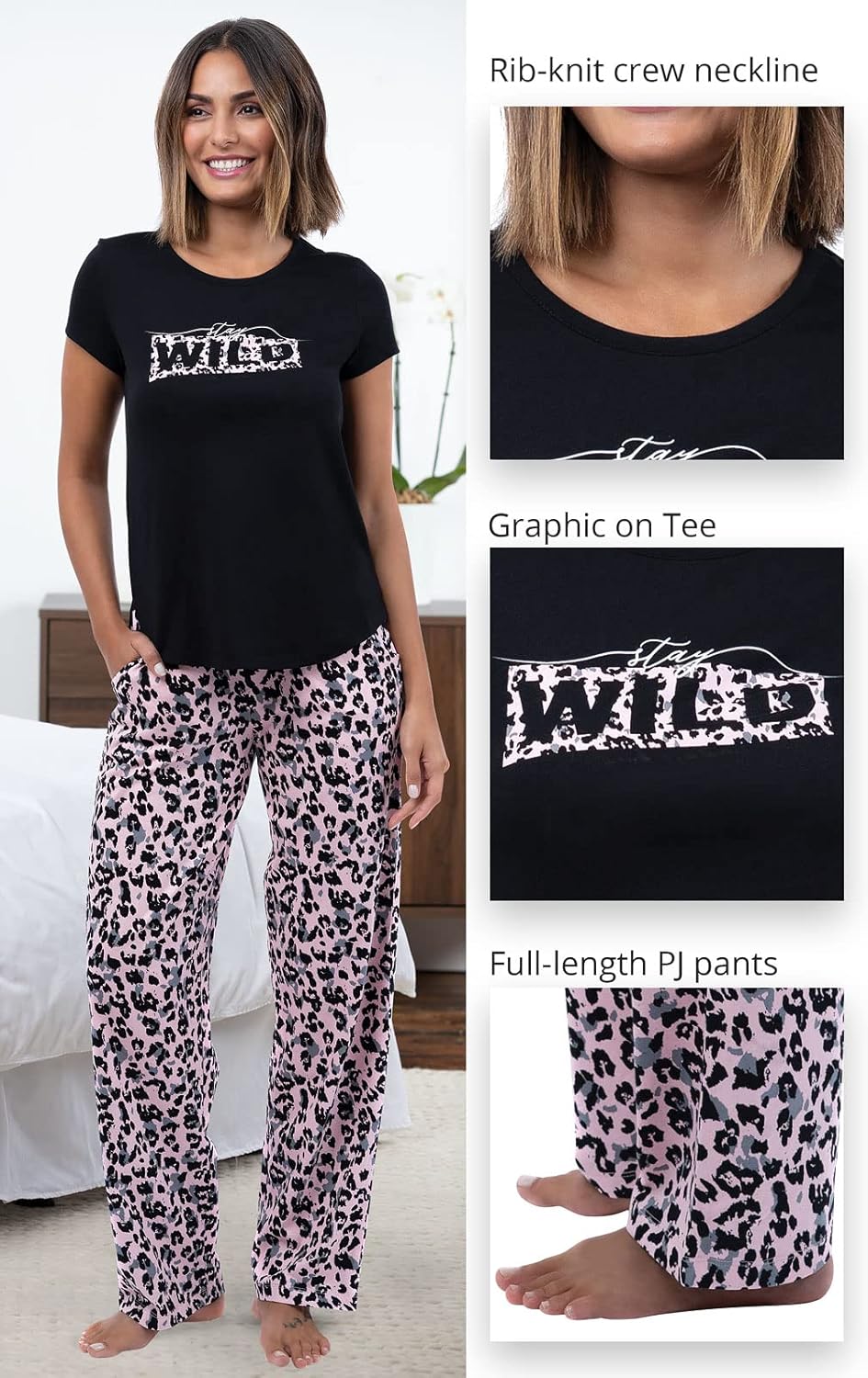 PajamaGram PJs For Women Set - Women Pajamas, Short Sleeve, 100% Cotton - Image 4