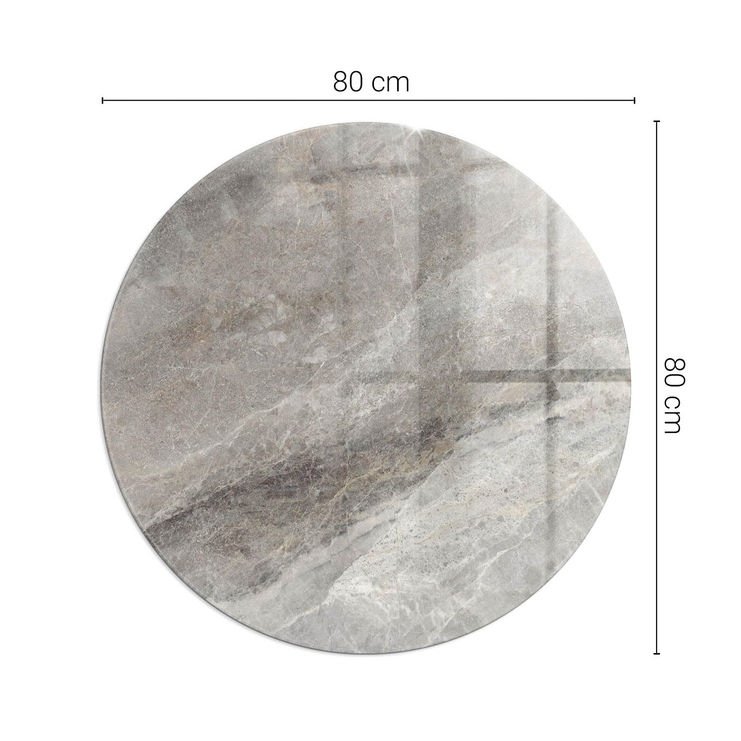 Kaminofen Glasplatte ⌀ 80 cm Funkenschutzplatte für Kamin Ofenglas Gehärtetem Glas Rund Bodenplatte Kaminglas Funken- und Kratzfest Kaminplatte - Natursteinmuster