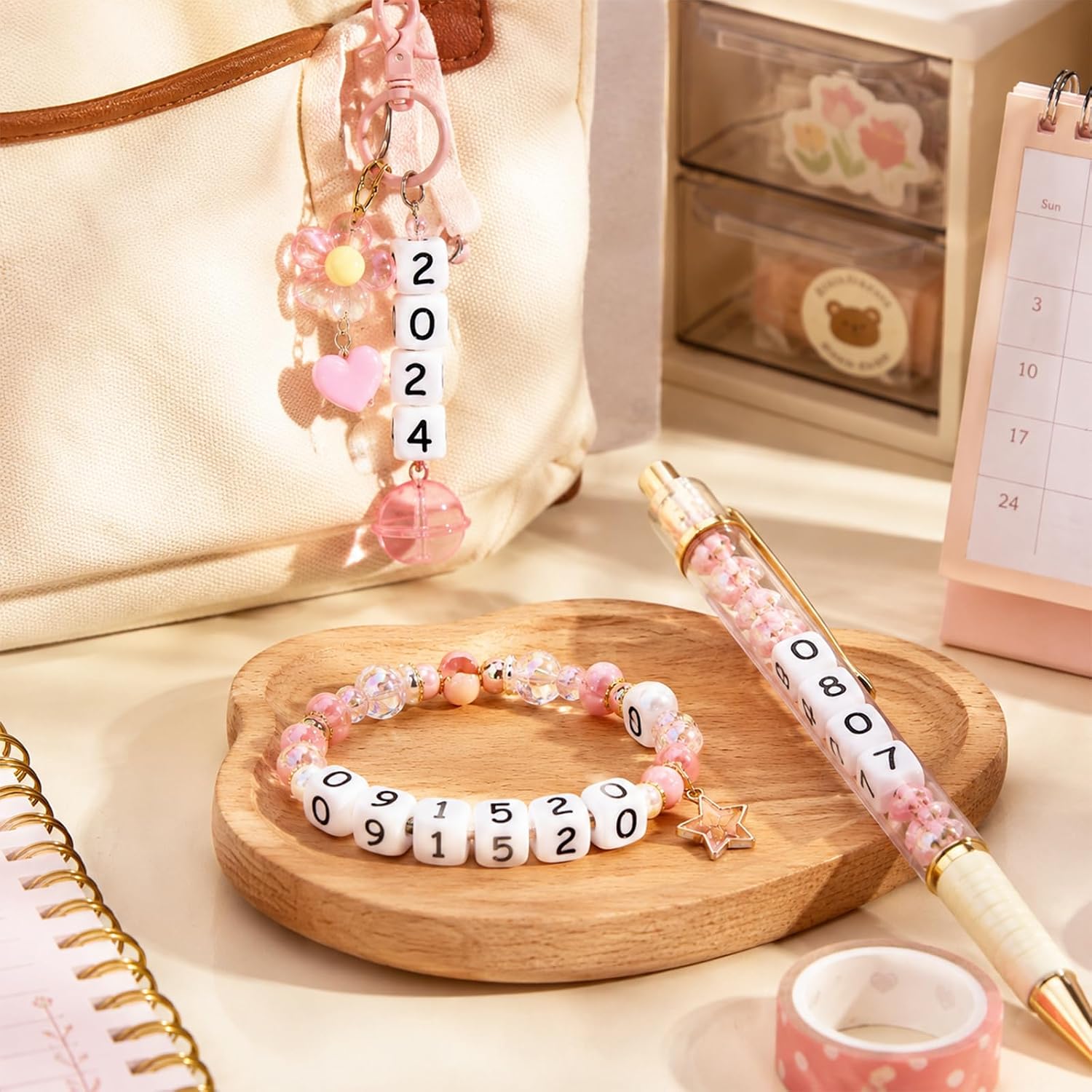100Pcs Silicone Number Beads 10mm 0-9 Number Beads Square Bead for Bracelets Keychains Necklaces Bead DIY Craft Accessories Gifts Making