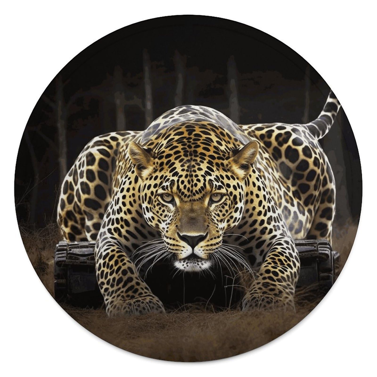Leopard2 Blanket Novelty Round Tapestry Super Soft Flannel Mom Blanket Cozy Beach Throw Tapestry Lightweight Thick Throw Blankets for All Seasons Diameter 59.1 in
