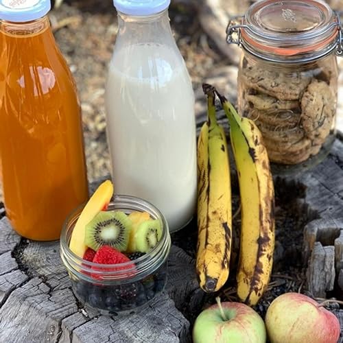 Miniatura 4 de Le Parfait Botellas de leche de vidrio francés con logotipo impreso de 1.890 in tapa hermética de metal giratorio  Se utiliza para batidos, botellas