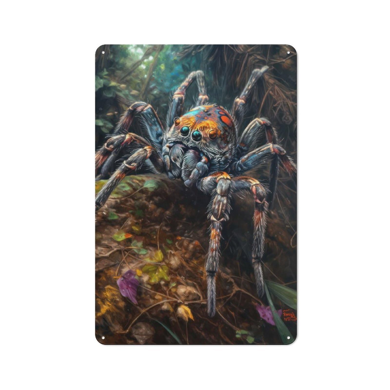 Junmoney The Adaptive Spider Vintage Printed Metal Sign 30X20cm For Bar Or Restaurant, For Restaurant Interior Fans