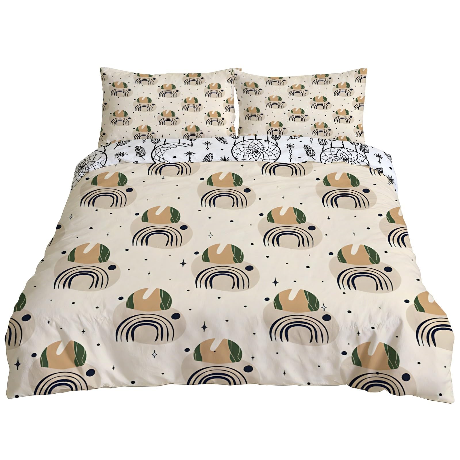 Housse de couette 200x200 respirante arc-en-ciel Morandi parure de lit double design abstrait