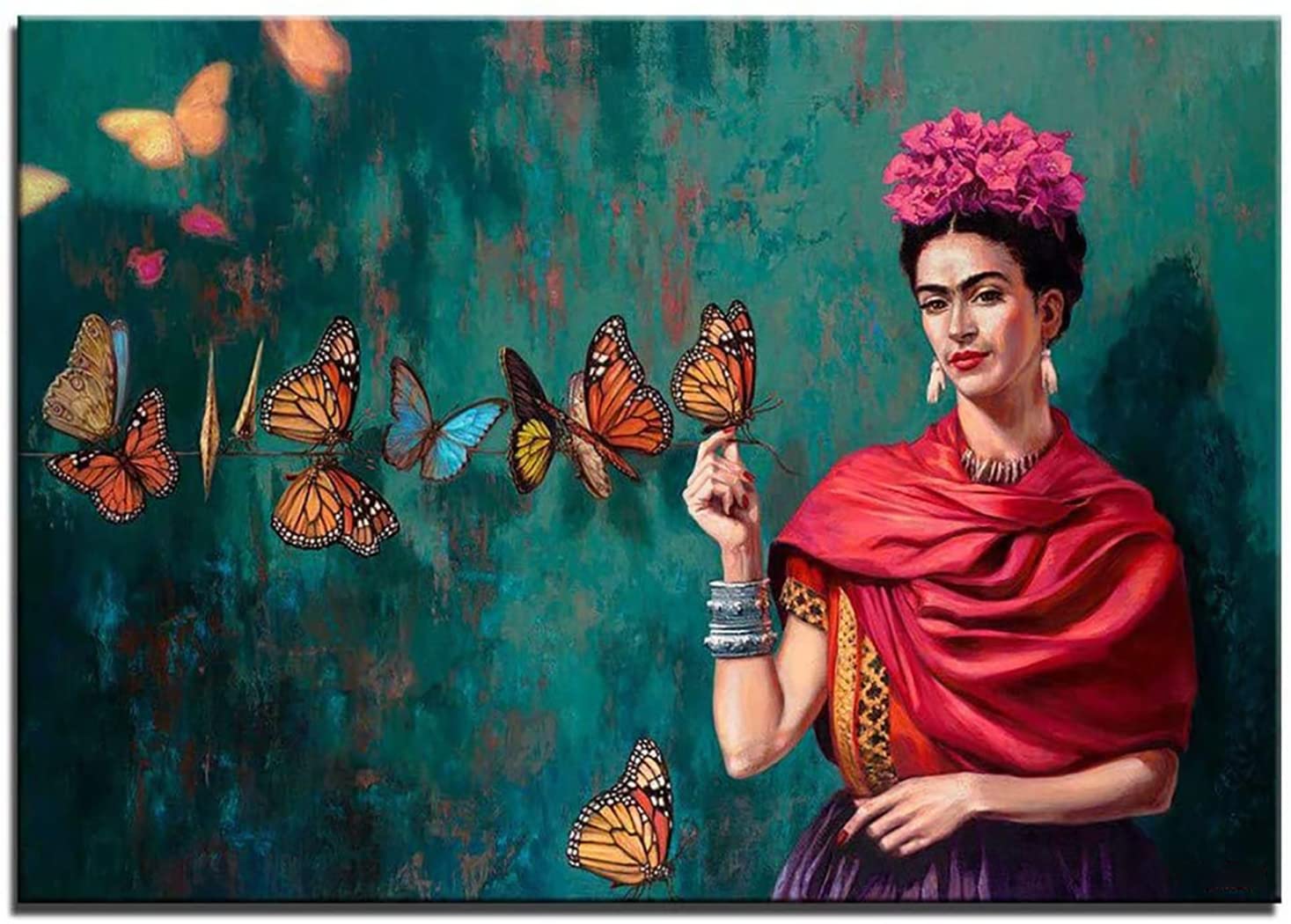 Affiche Frida Kahlo toile 40x60cm pour sublimer un mur blanc vide sans cadre chambre