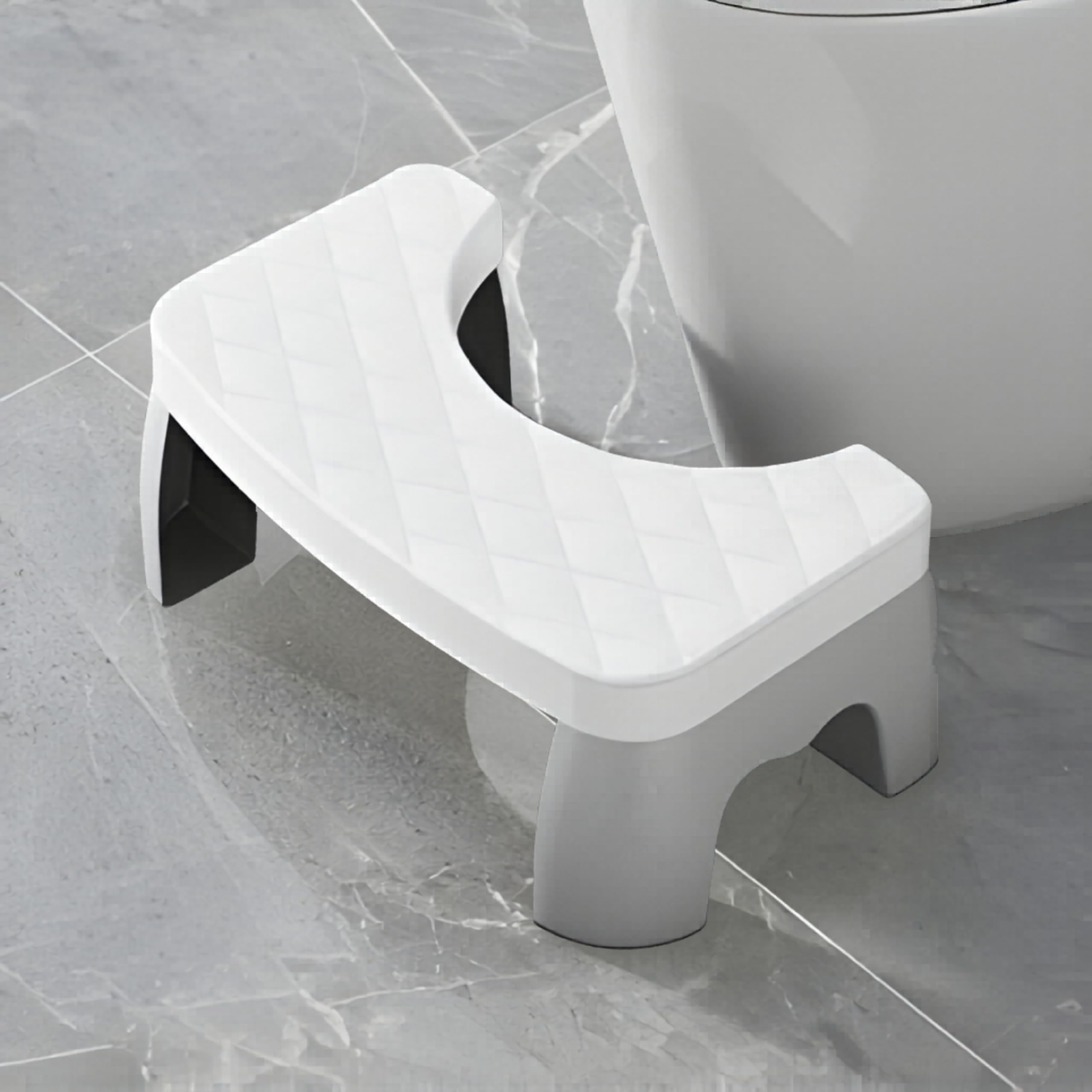 Poop Stool for Adults – Bathroom Toilet Stool for adults | Toilet Step & Foot Rest for Toilet | Ergonomic Poo Stool for Healthy Sitting Position | White