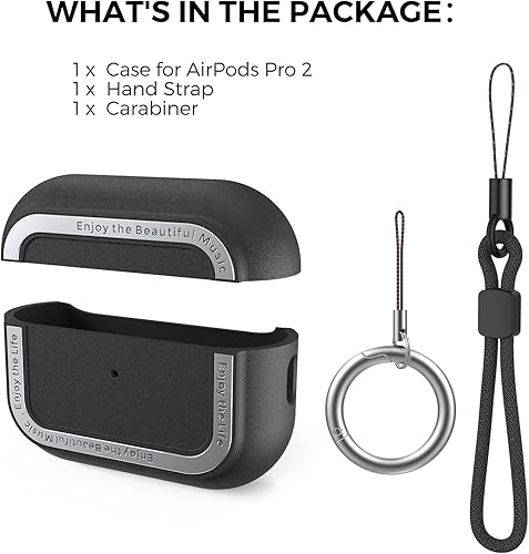 Miniatura 7 de Funda protectora de TPU Airpods Pro 2 con correa de mano y mosquetón para Airpods Pro 2 LED frontal visible compatible con carga inalámbrica para