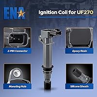 Vista 2 de ENA Juego de 6 bobinas de encendido compatibles con Dodge Jeep Mitsubishi Aspen Dakota Durango Ram 1500 Nitro Cherokee Commander Liberty Raider 3.7L