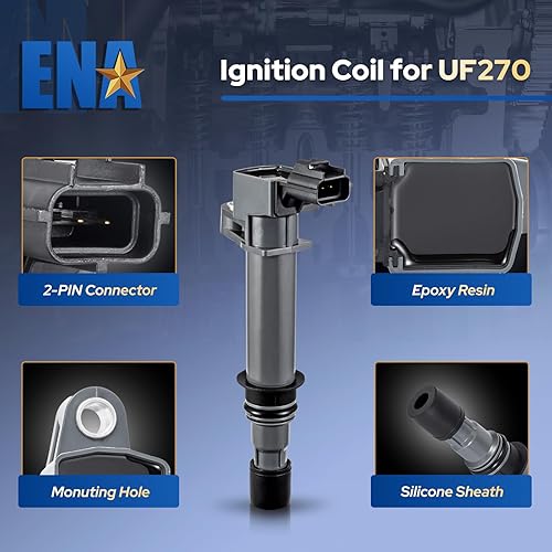 Miniatura 2 de ENA Juego de 6 bobinas de encendido compatibles con Dodge Jeep Mitsubishi Aspen Dakota Durango Ram 1500 Nitro Cherokee Commander Liberty Raider 3.7L