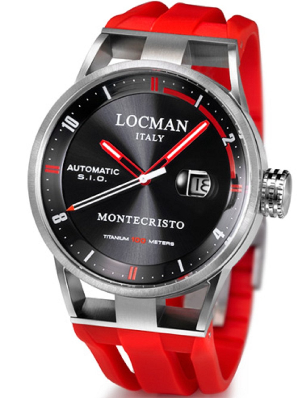 Locman Montecristo Uomo 051100BKFRD0GOR: Orologio Dal Design Audace Nero E Rosso