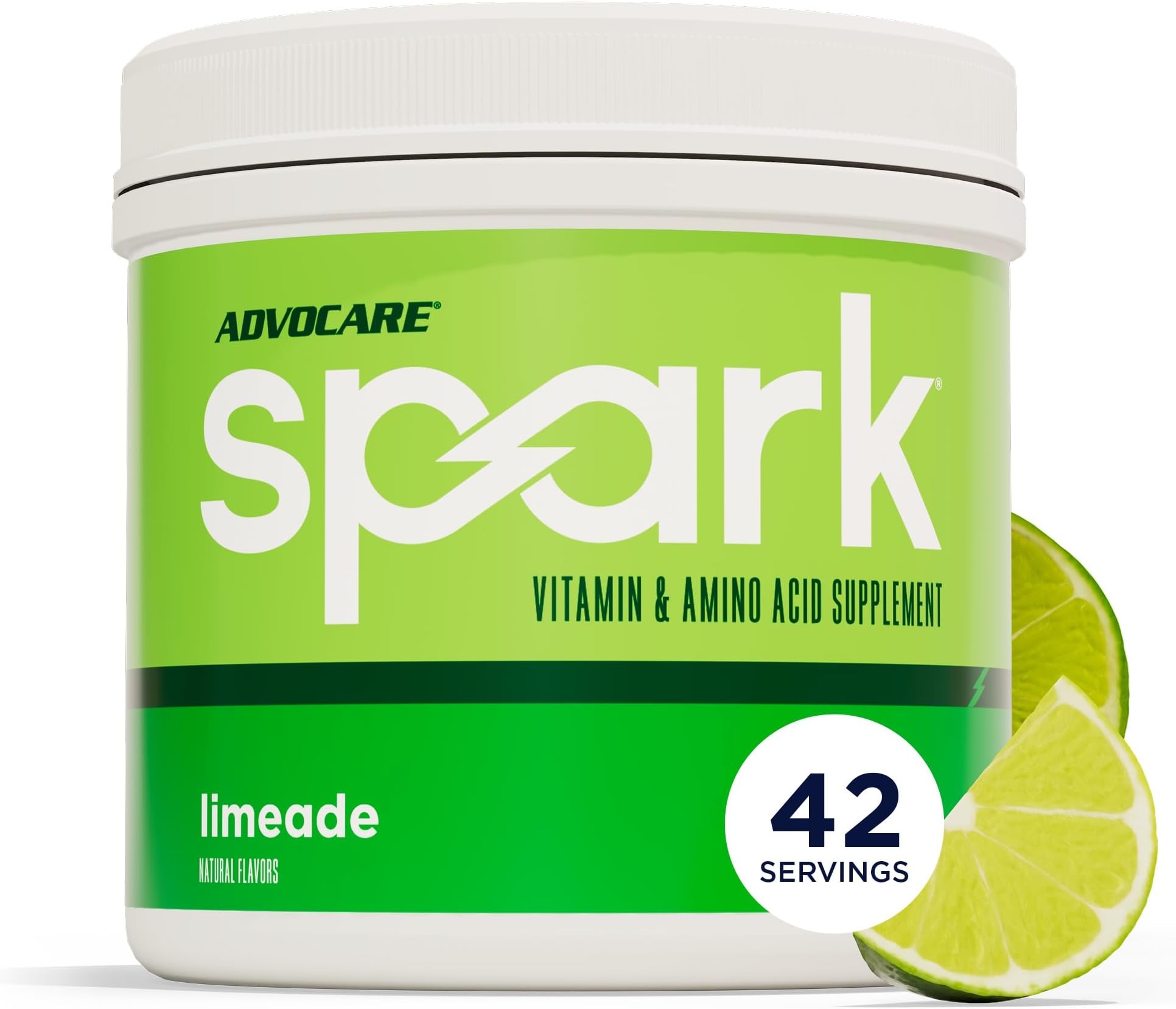 AdvoCare Spark Energy & Focus Drink Mix, Sugar-Free, Limeade, 42 Servings | Vitamin & Amino Acid Supplement, Sugar-Free Formula That Supports Energy, Focus & Portable Immune Support