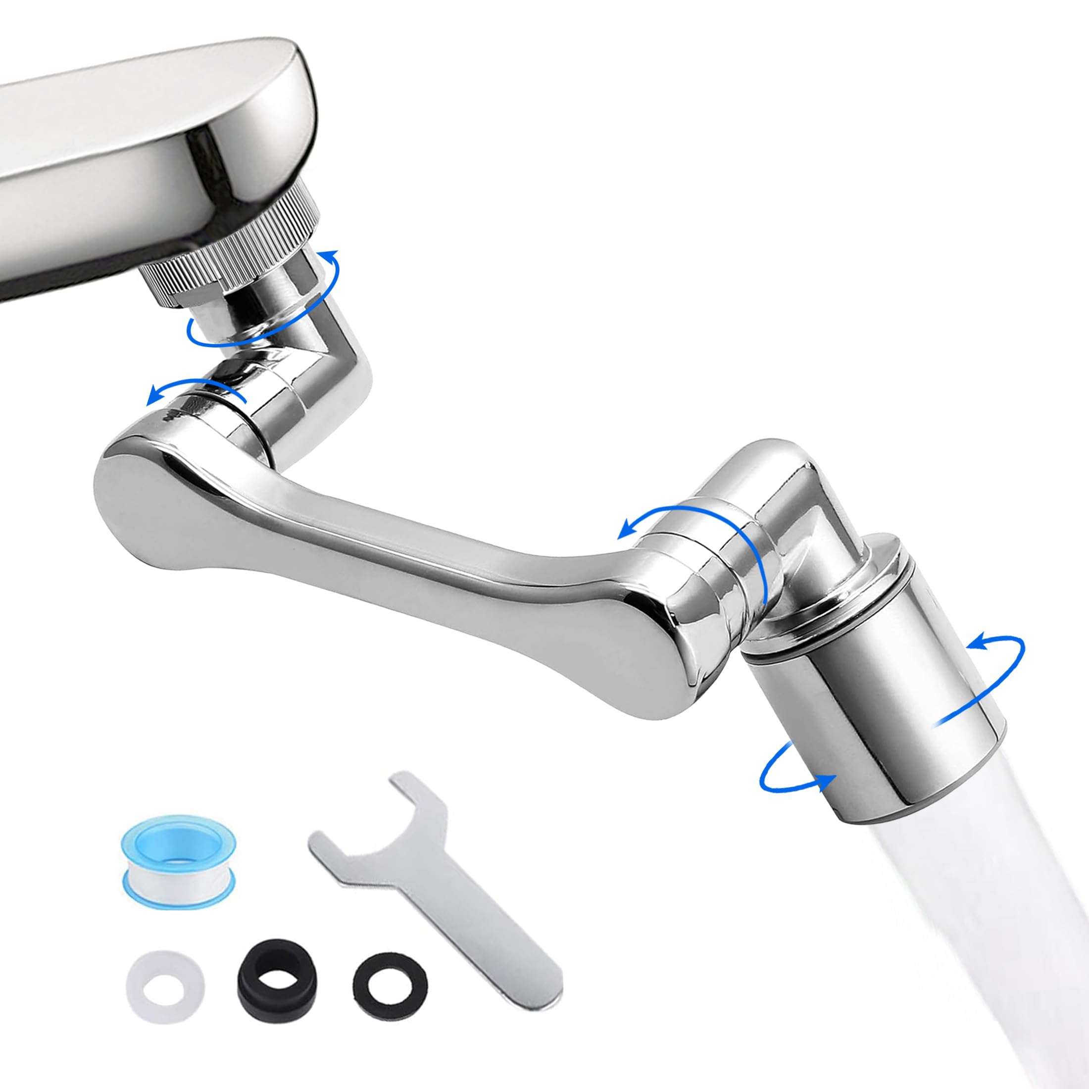 Photo 1 of 360° Rotating Faucet Extender with Adapter – Multifunctional Sink Spray Head for Bathroom & Kitchen Sinks (360° Rotating Faucet Extender with Adapter)