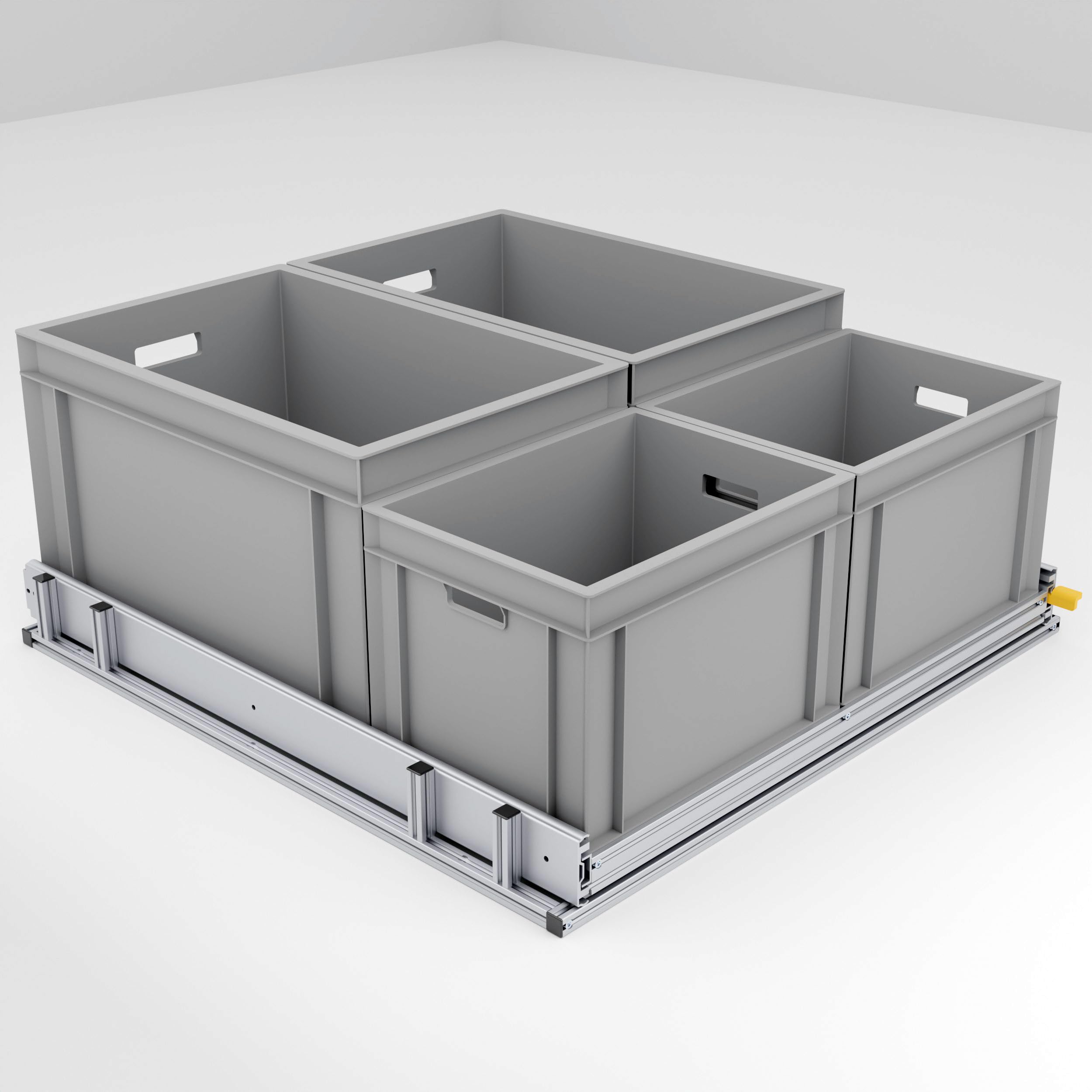 Auszugsystem für Selbstausbau in Wohnmobilen, Länge 90cm, Belastung bis 220kg, Auszugsregal (Breite: 80cm)