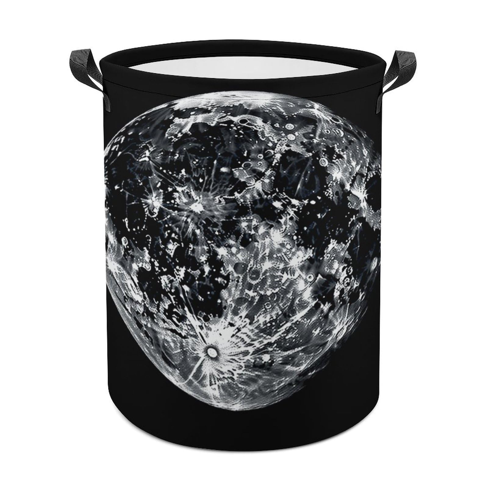 Moon Laundry Basket Freestanding Waterproof Laundry Hamper Collapsible Tall Clothes Hamper with Reinforced Handles Waterproof Laundry Bag for Dorm Bathroom Home 44x35cm
