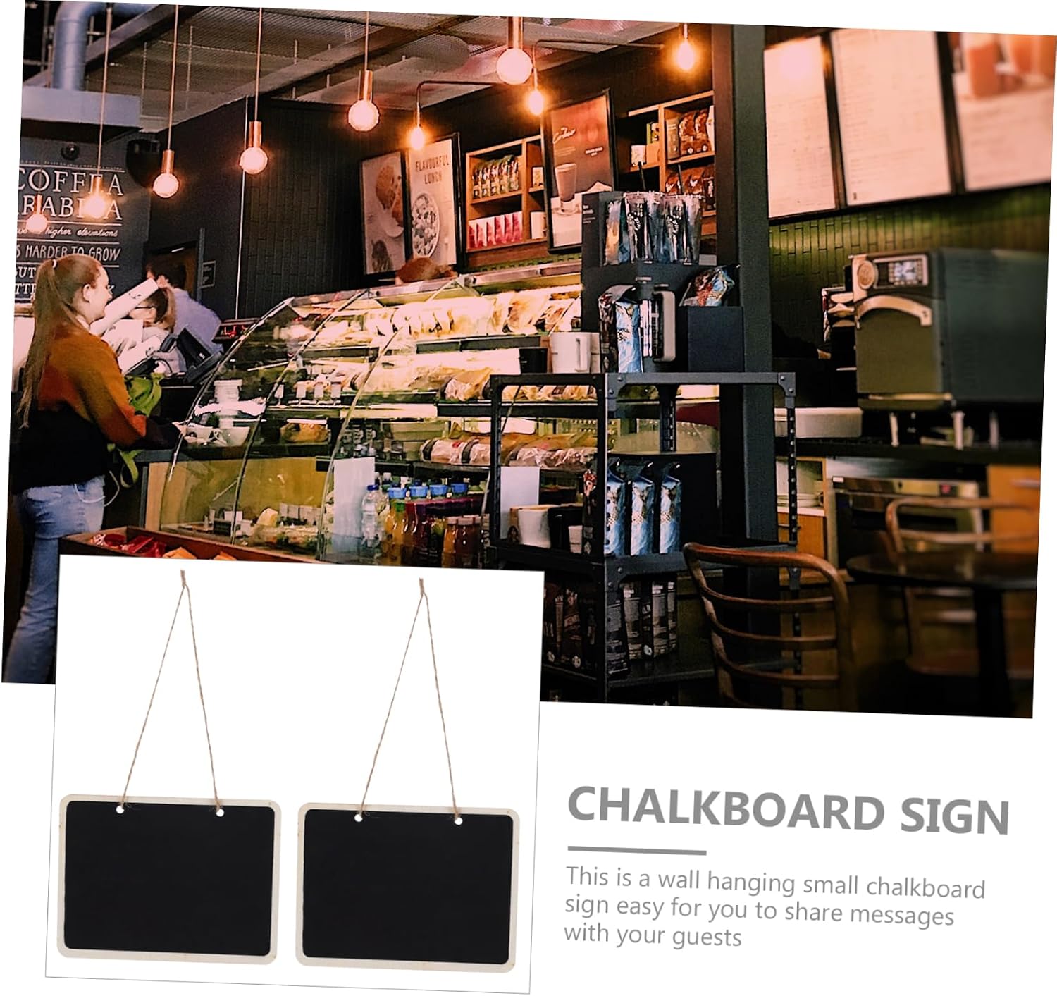 4 Pcs Mini Chalkboards Rectangular Hanging Chalkboard Signs