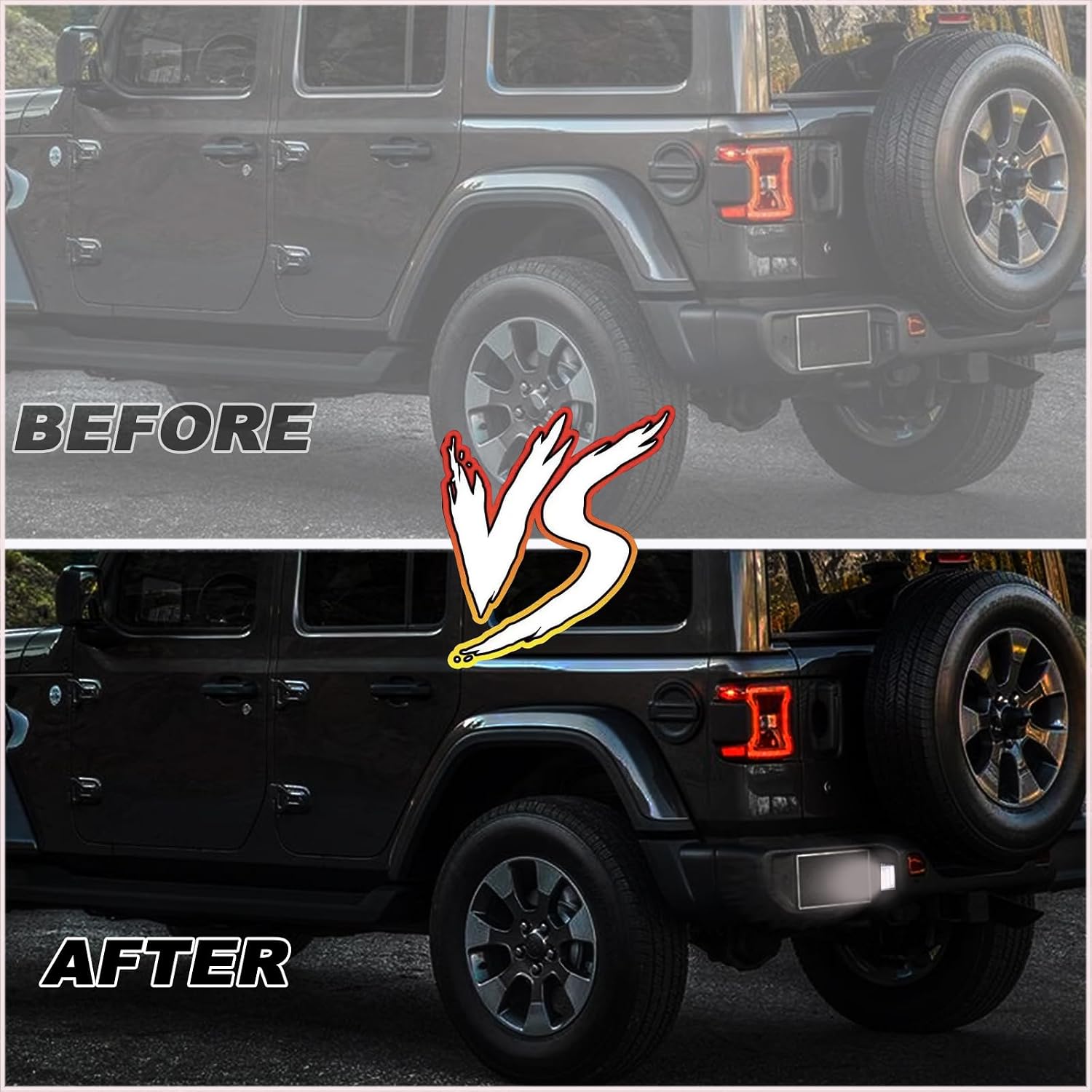 Full LED License Plate Light Tag Lamp Assembly Compatible with Jeep Wrangler JL 2018-2023 White light 1-Piece Replacement