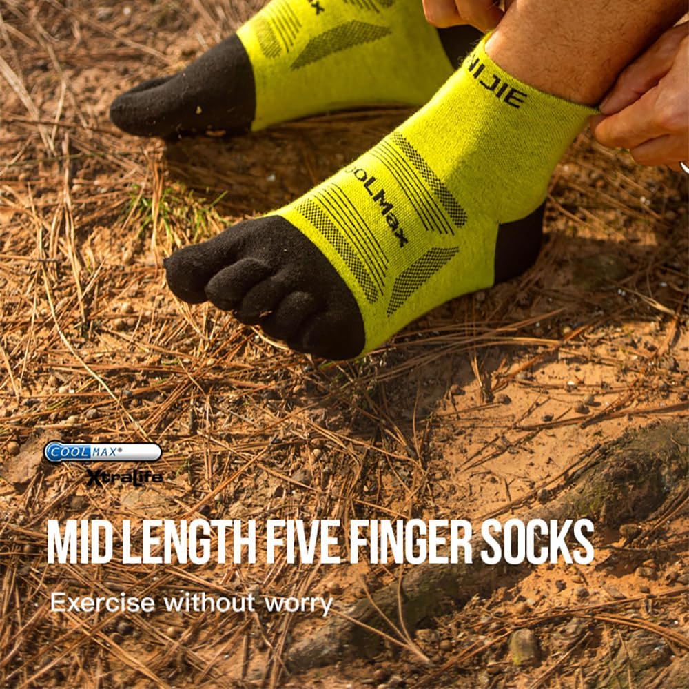AONIJIE 3 Pairs Toe Socks Set for Men and Women -Quick Dry Sports Toe Socks for Running Outdoor Activities