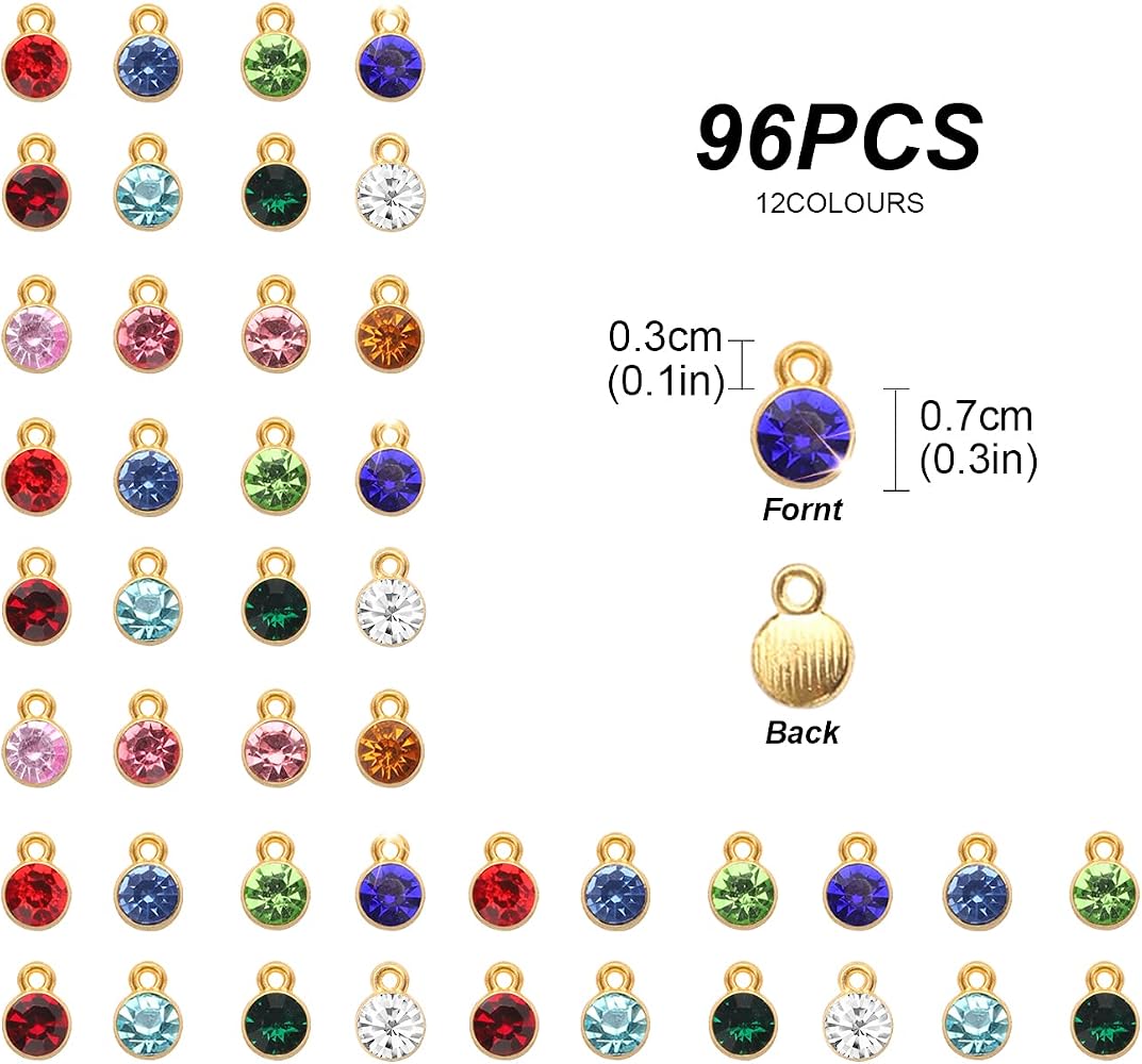NBEADS 48 Pz 12 Colori Perline Di Cristallo Birthstone Charms