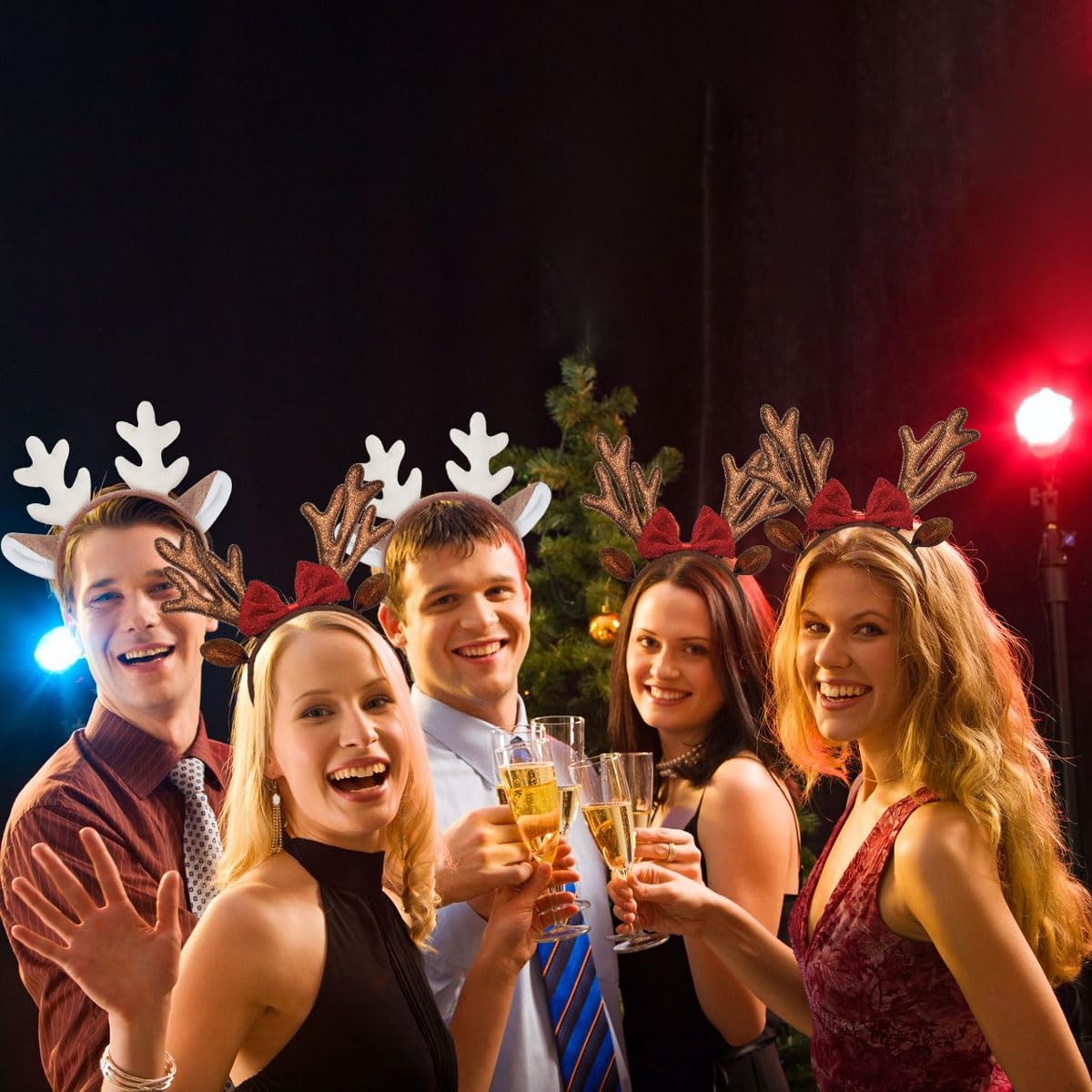 YNITSED Reindeer Antlers Headband Deer Antlers Headbands for Women Reindeer Ears Headband for Christmas Halloween Cosplay Accessories - Image 7