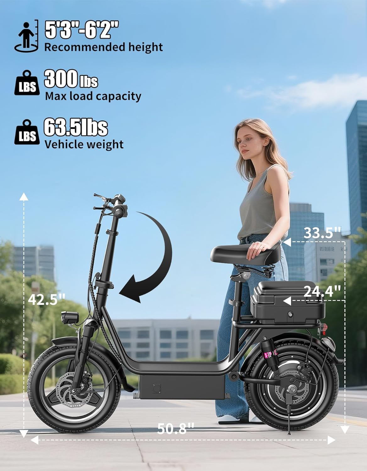 Image showing the scooter's bright headlight, rear brake light, and turn signals in operation.