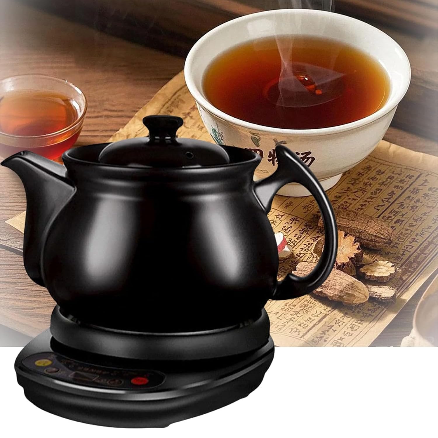 Olla eléctrica para hierbas medicinales, 2-6 L, multifuncional para hierbas medicinales, té, sopa, guiso y gachas