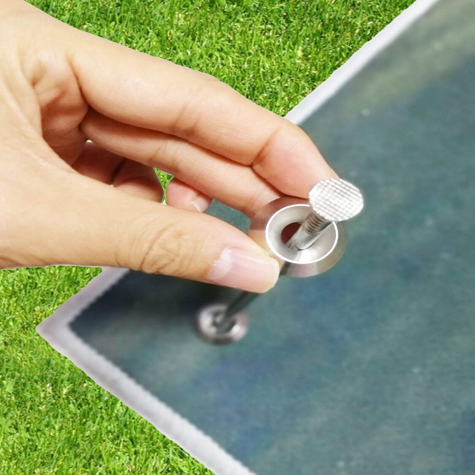AUXPhome Set di 6 tappetini da patio in acciaio inox a basso