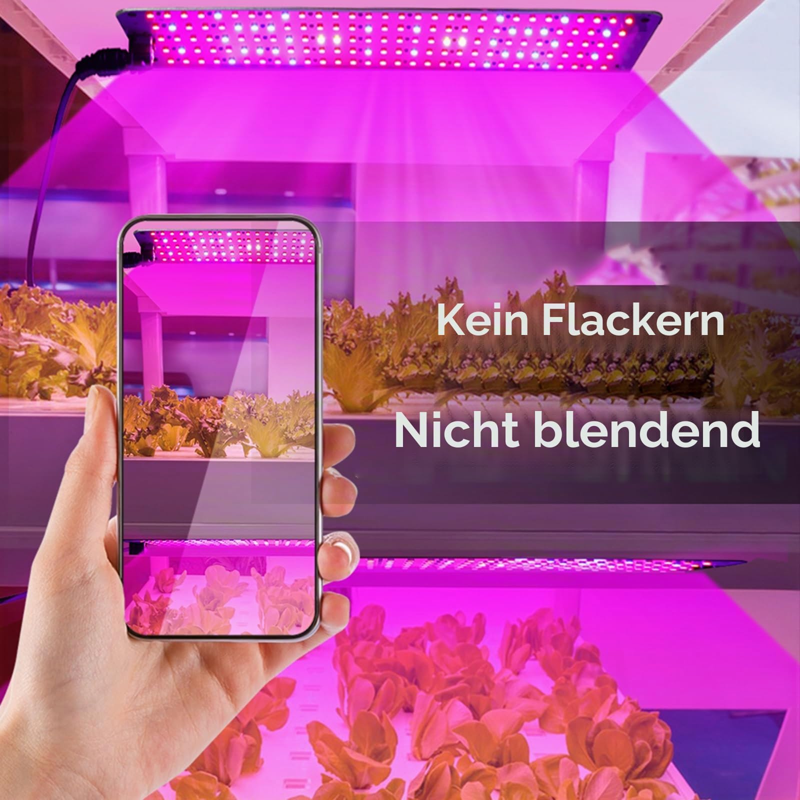 600 Pflanzenlampe LEDs, Grow Lampe, Vollspektrum Pflanzenlicht für Zimmerpflanzen, 4 Pflanzenlichtpanel mit 3/6/12-Stunden-Smart-Timer, 6 dimmbare Stufen, für Setzlinge, Gemüse, Blüte, Sukkulenten