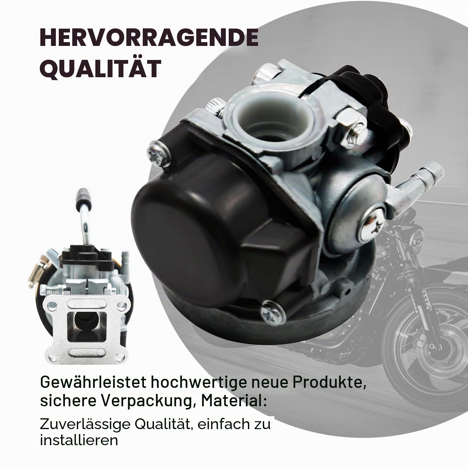 Hoypeyfiy 2-Takt Vergaser Luftfilter Ansaugdichtungssatz Vergaser Ersatz für 47cc 49cc Pocket Bike ATV (gelb - 47cc 49cc)