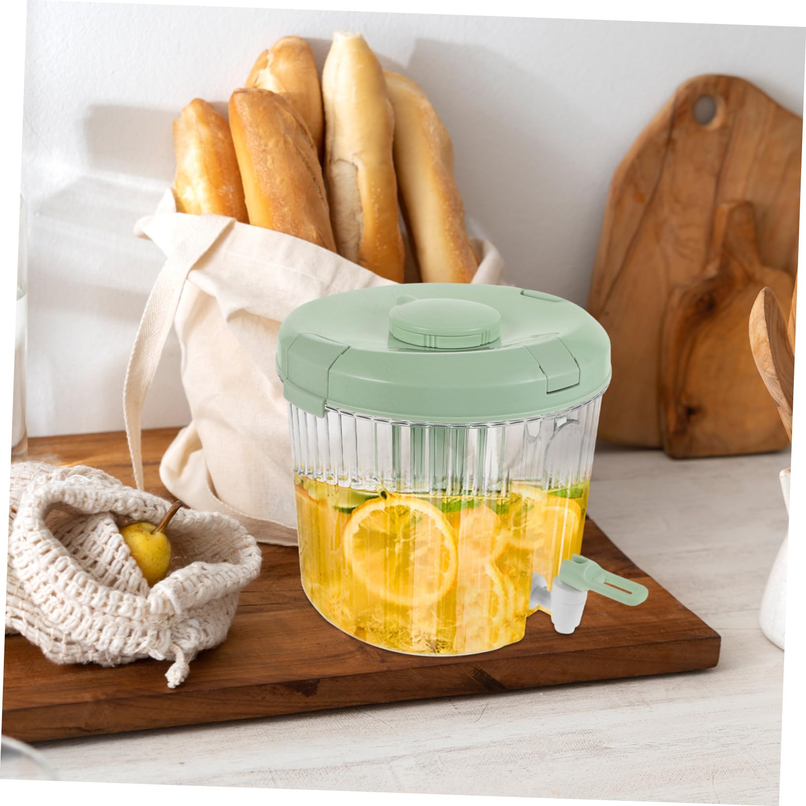 HEALLILY Brocca per succo di capacità con beccuccio per tè alla frutta prodotta a freddo e acqua refrigerata Dispenser di bevande in plastica per uso alimentare per frigorifero rubinetto per