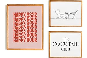 Happy Hour Bar Cart Décor Set: Elevate Your Home Bar with Artistic Flair