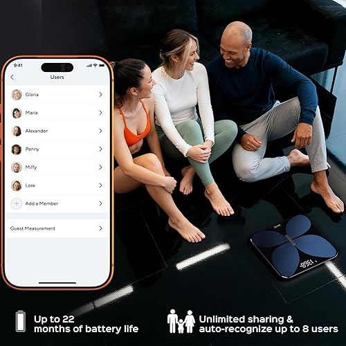 Miniatura 8 de Wyze Smart Scale X Butterfly - Báscula para peso corporal, IMC, grasa corporal, masa muscular, báscula digital de baño precisa con monitor de