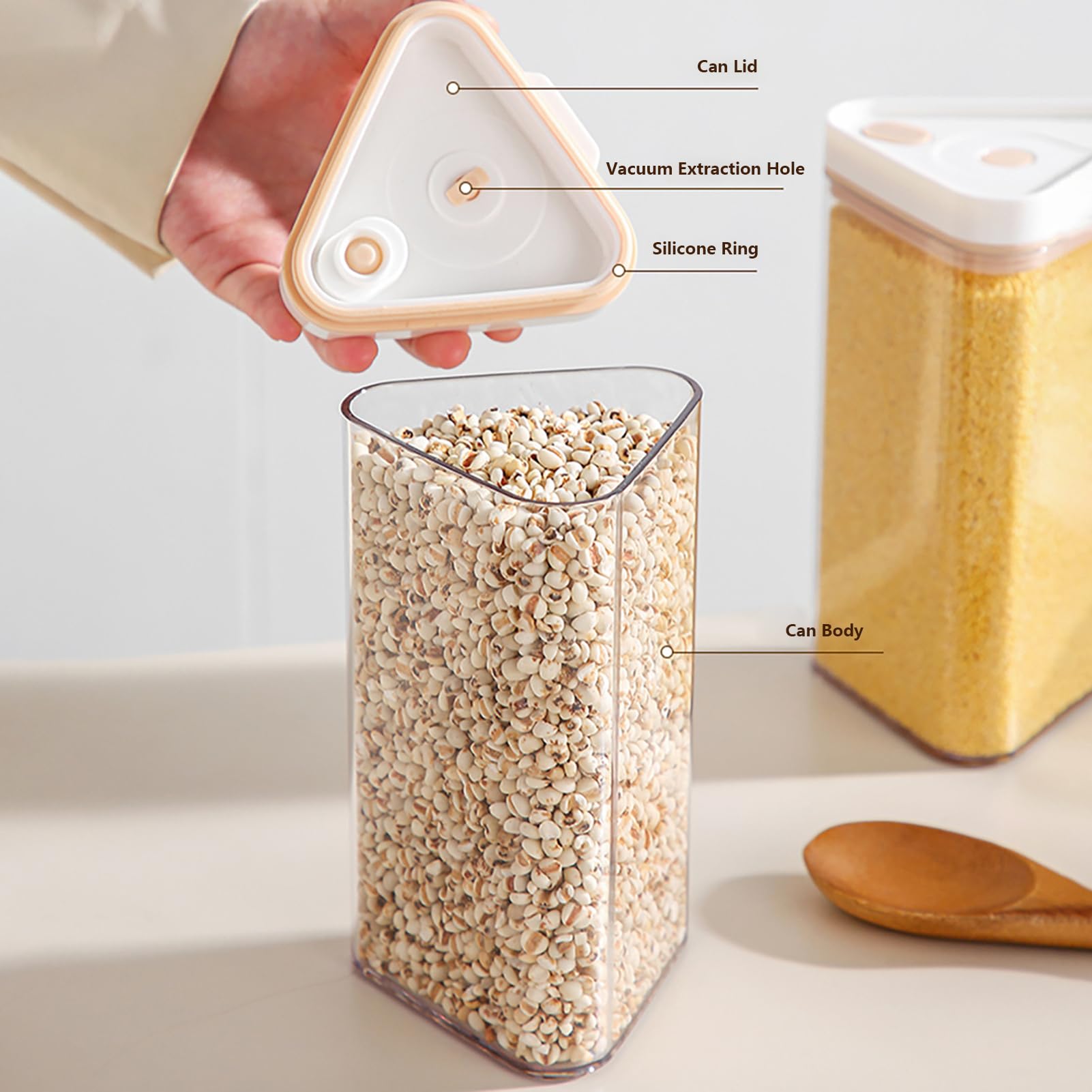 Distributore rotante per cereali - Contenitore per cereali con scomparto per riso | Contenitore rotante per cereali a 6 griglie, per farina, farina, farina, farina, farina d'avena, snack, cucina