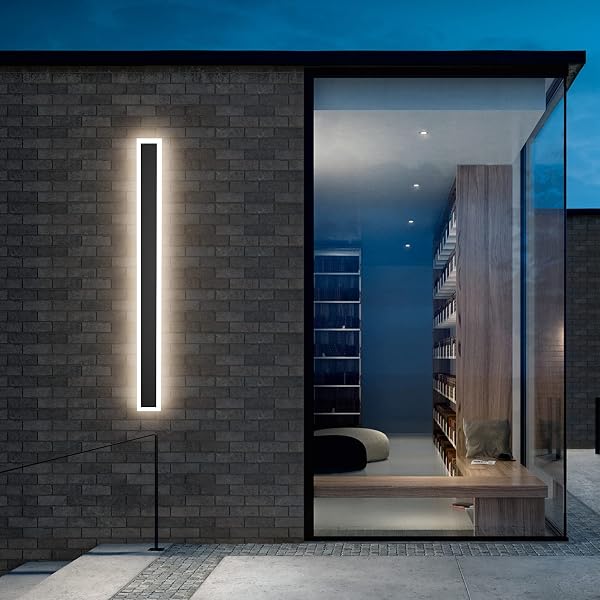 Klighten Aplique Outdoor Indoor Wall Light IP54 Black 100 cm / 30 W Long Wall Light, LED Wall Light, Metal Acrylic Light, for Living Room, Bedroom, Stairs Patio, Natural White 4500 K - 1
