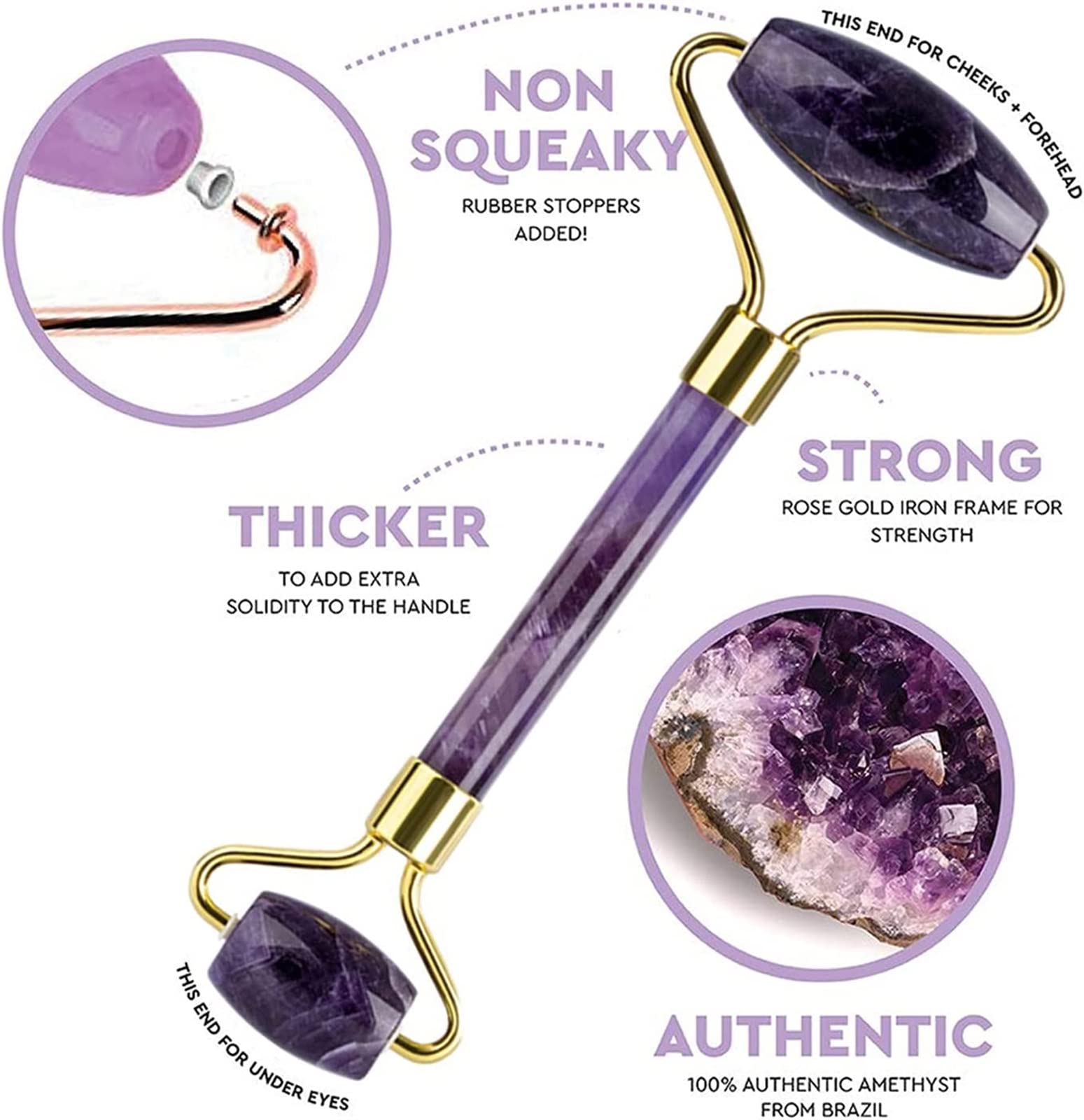 Amatista Piedra en bruto Amatista Masajeador Piedra natural Rodillo facial Conjunto de herramientas Gua Sha SPA Acupuntura Raspado Cristal Cuerpo Cara Cuidado de la salud Masaje decoración de la habit