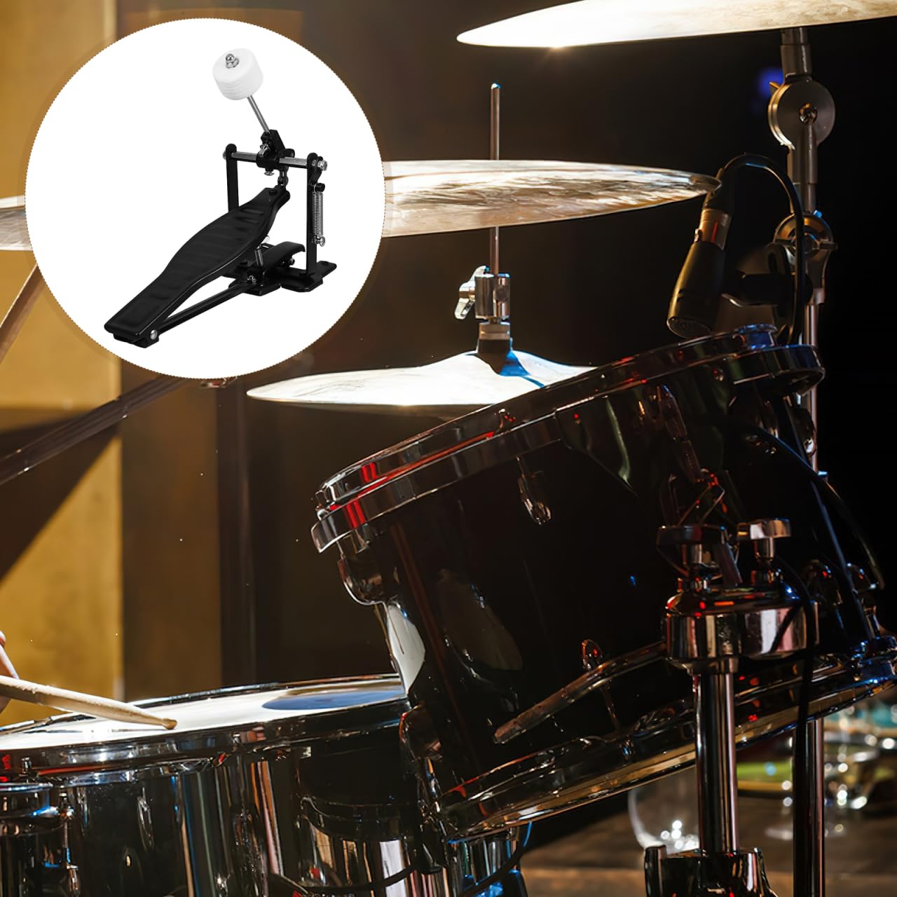 Hemobllo Accesorio Pedal De Ligero Y Duradero Para Kit De Batería Fácil Instalación Compatible Con Pedal De Set De Batería Para Principiantes Y Profesionales 10.23X5.90X3.93In