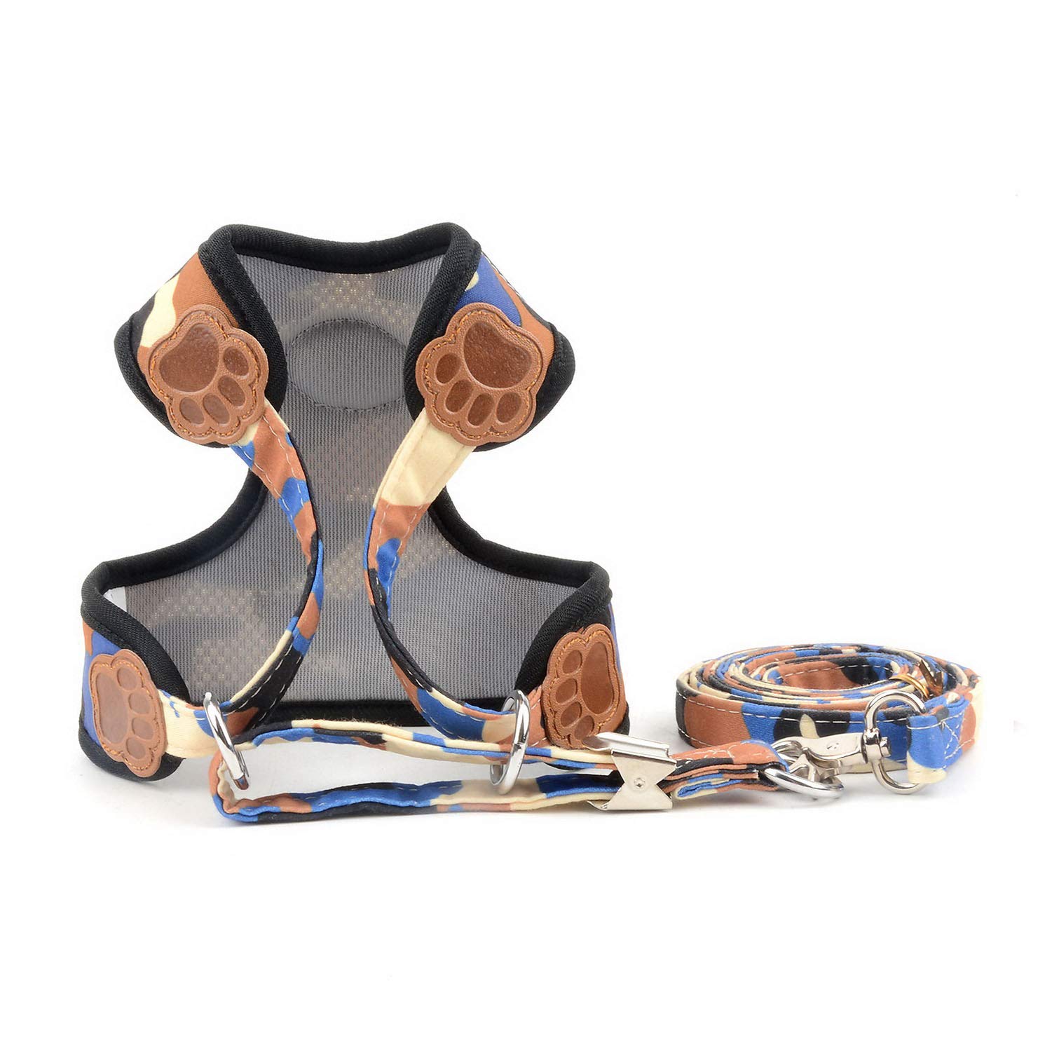Amazon | ZUNEA 犬 ハーネス 迷彩 小型犬 胴輪 猫用 リード セット