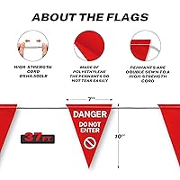 Vista 7 de Bandera impresa innovadora con texto en inglés "Danger Do Not Enter", 37 pies de longitud, con certificación OSHA