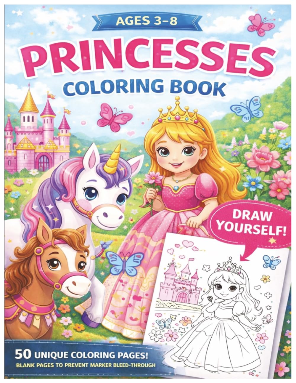 Princesses Coloring Book: Magic, Imagination, and Creativity Await Your Young Artist
