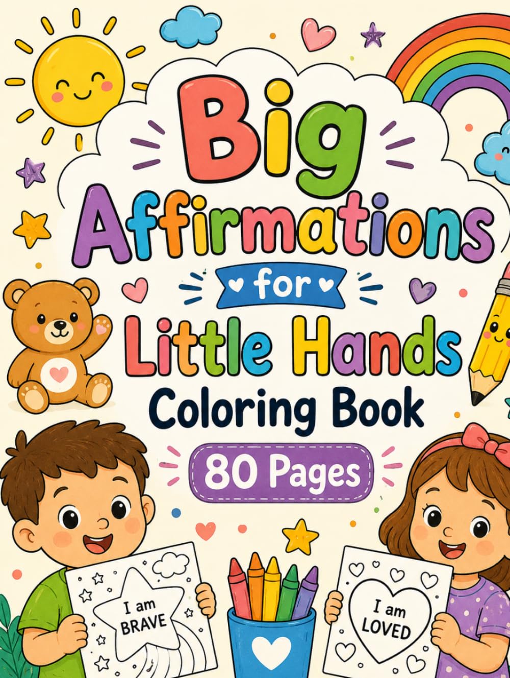 Big Affirmations for Little Hands: Coloring Book 80 Pages