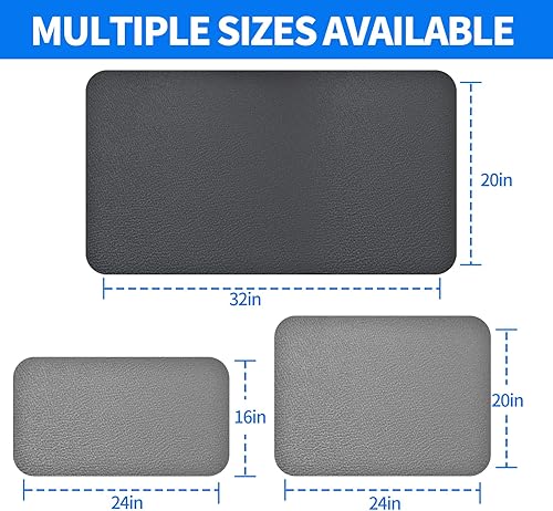 Miniatura 6 de Tapete de secado de platos de café para encimera de cocina, gris claro de 16 x 24 pulgadas, resistente al calor con parte trasera de goma