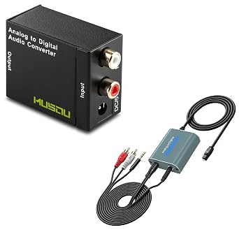 Iron Shell Analog to Digital Converter Dual 3.5mm Jack to Optical Adapter