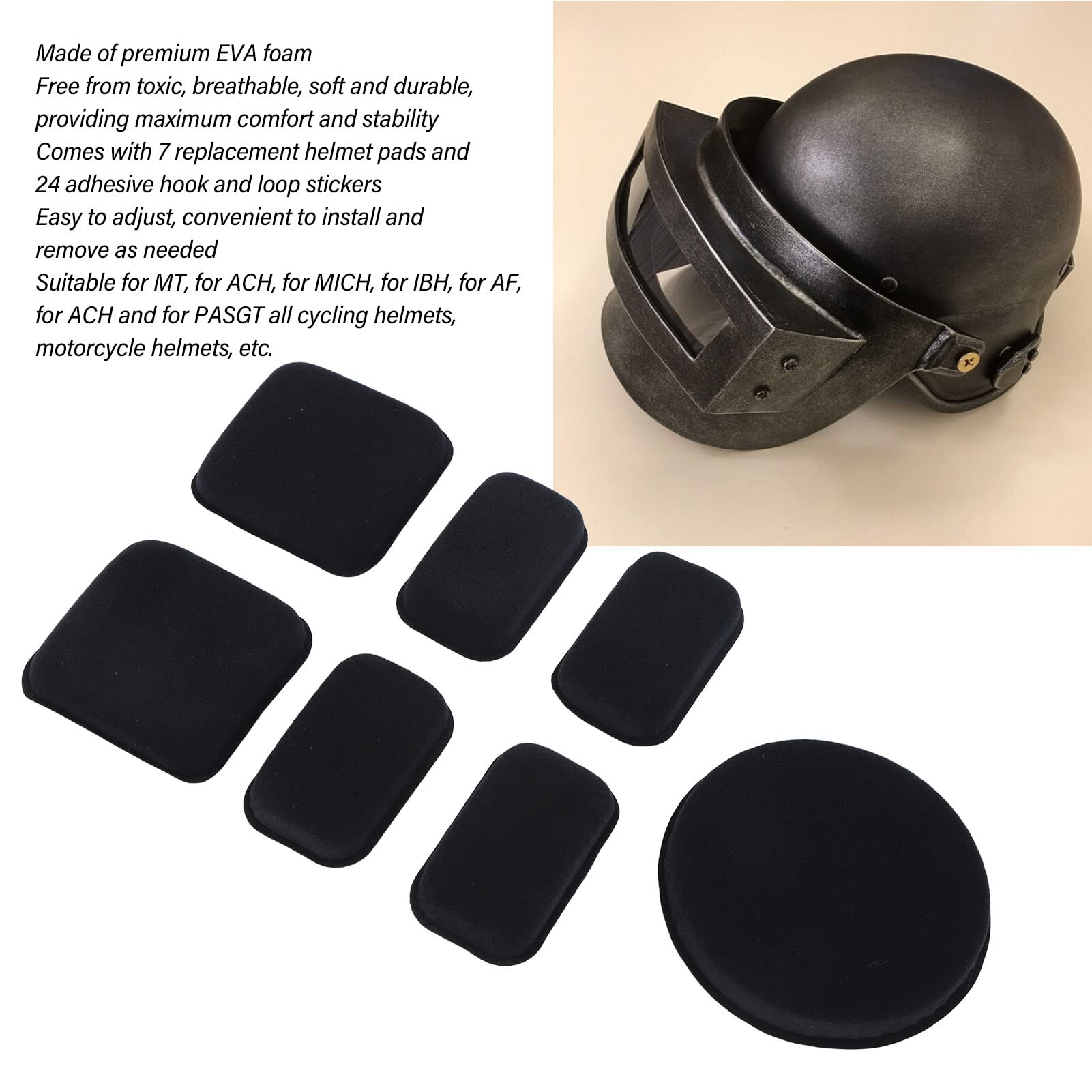 Rembourrage Intérieur Pour Casque Moto – Insert De Protection Noir (29,5 X 26,5 Cm)