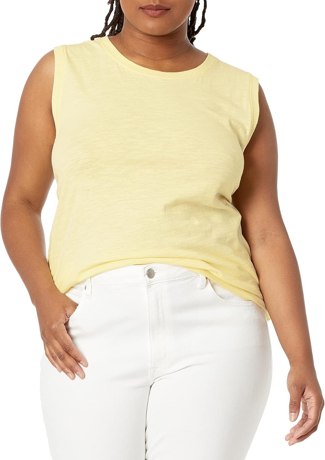 The Drop Women's Nicole Crew Neck Muscle Tank Top : Clothing, Shoes & Jewelry