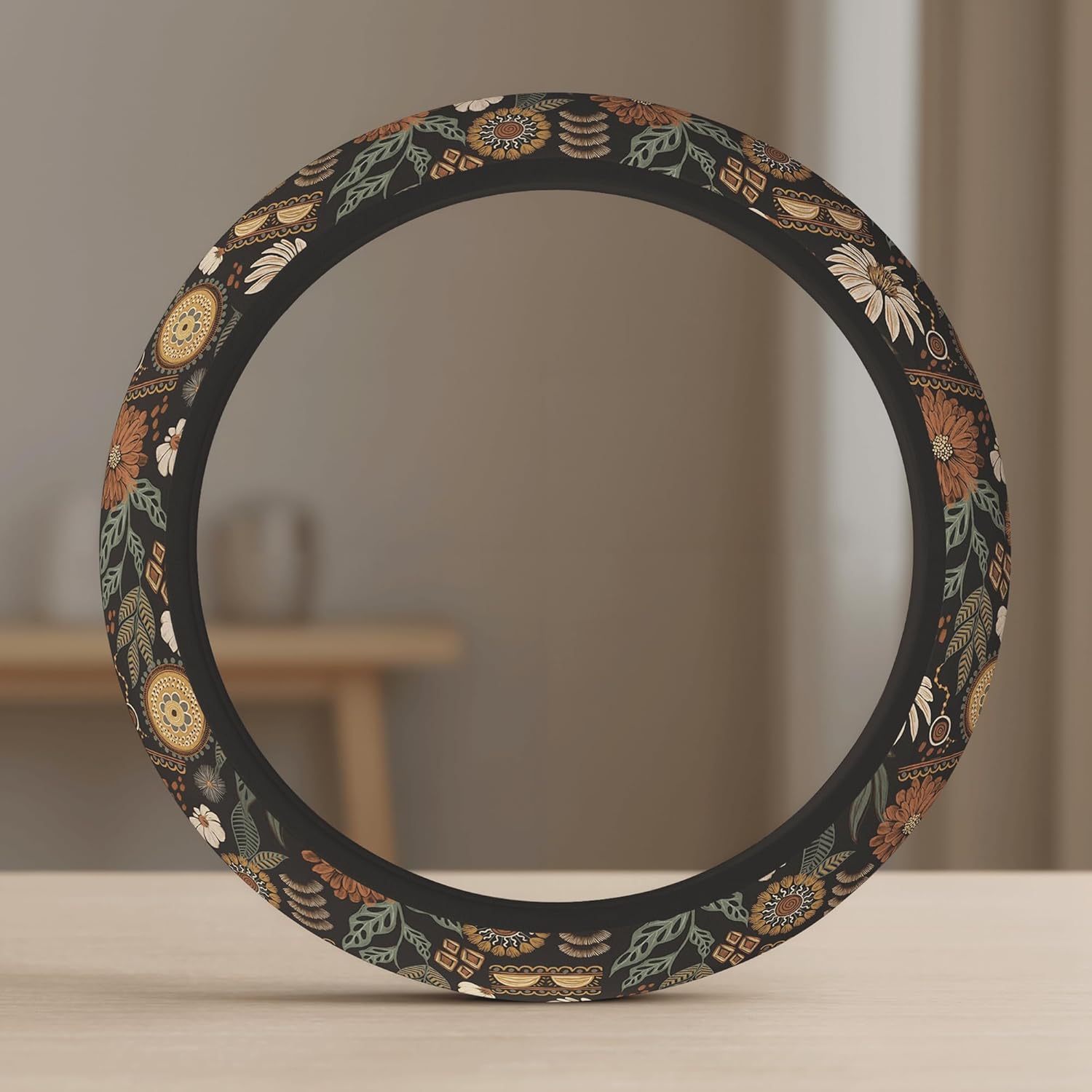 Cute Steering Wheel Cover for Women, Machine Washable Universal 14.5-15.5 inch Non-Slip Grip All Weather Use (Retro Floral) - Image 6