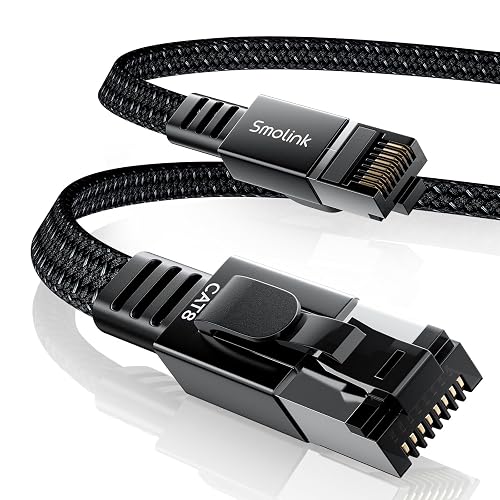 Smolink Cat 8 Ethernet Cable 50ft 40Gbps 2000MHz Nylon Braided